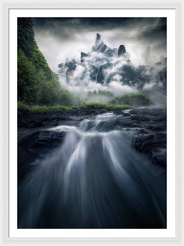 Rhône-Alpes waterfall - Framed Print