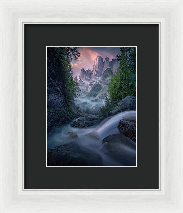 Summer Sunrise Dolomites - Framed Print