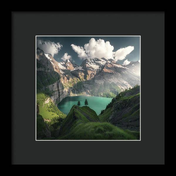 Swiss Mountain lake - Framed Print