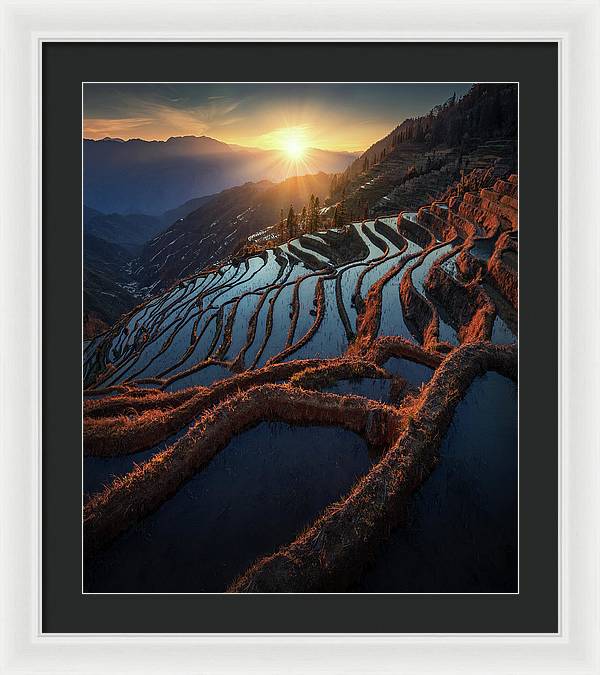 Rice Terraces Landscape - Framed Print