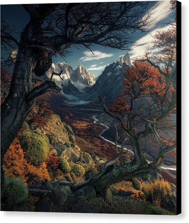 Autumn Day in Patagonia - Canvas Print