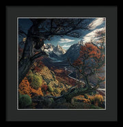 Autumn Mountain Painting - Framed Print