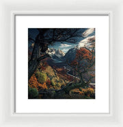 Autumn Mountain Painting - Framed Print