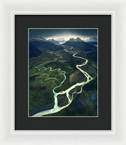 Glacier River Aerial - Framed Print