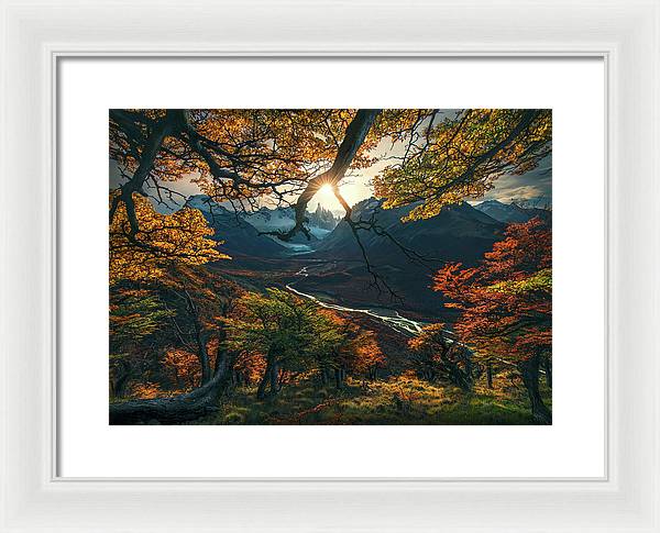 Fall colored mountains - Framed Print