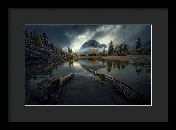Dolomites Dark Lake - Framed Print