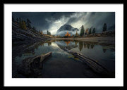 Dolomites Dark Lake - Framed Print