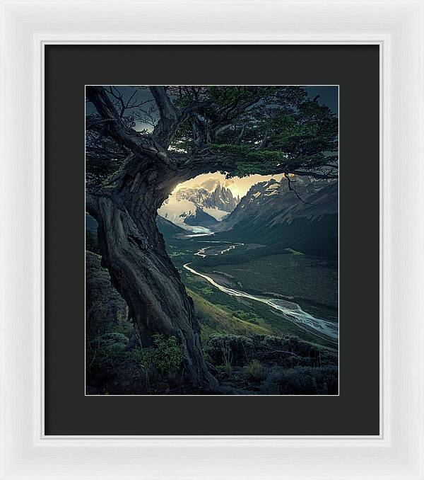 Cerro Torre Dark Tree - Framed Print