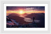 Fjord Sunset - Framed Print