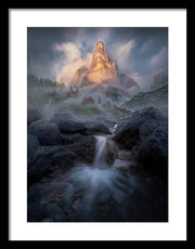 Waterfall in the Dolomites - Framed Print