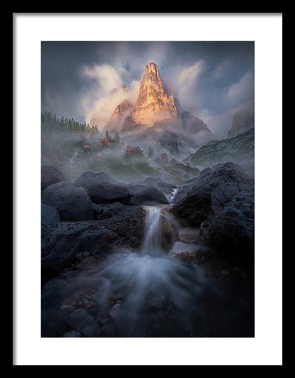 Waterfall in the Dolomites - Framed Print