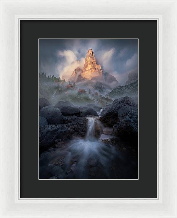 Waterfall in the Dolomites - Framed Print