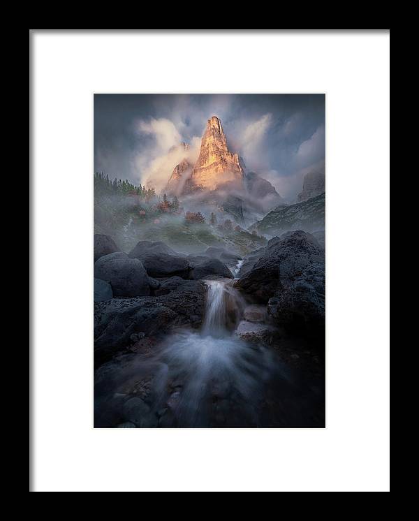 Waterfall in the Dolomites - Framed Print