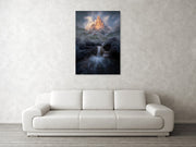 Misty Dolomites Waterfall - Acrylic Print