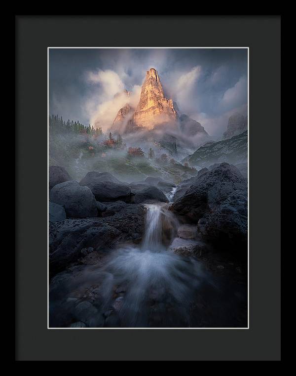 Waterfall in the Dolomites - Framed Print