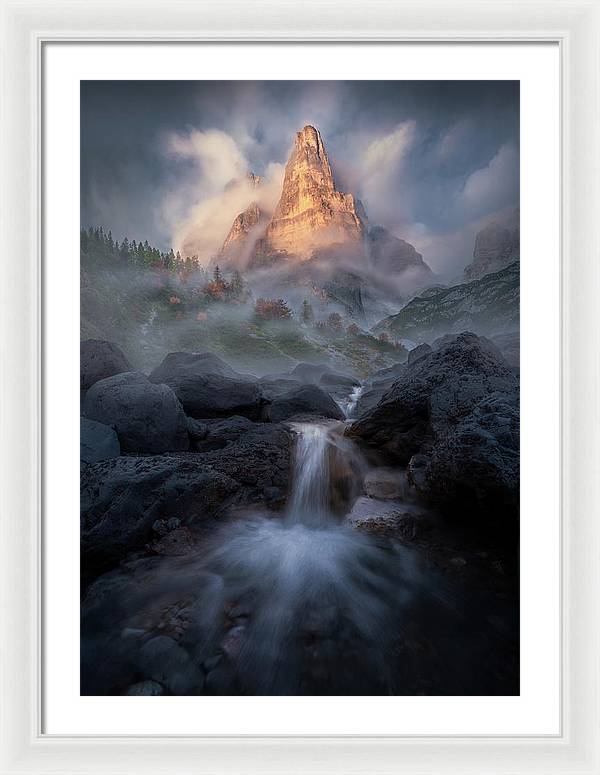 Waterfall in the Dolomites - Framed Print