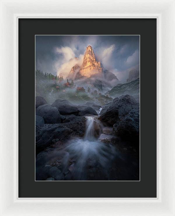 Waterfall in the Dolomites - Framed Print