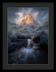 Waterfall in the Dolomites - Framed Print