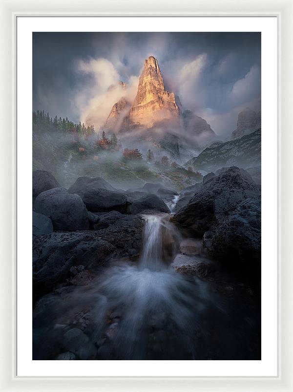 Waterfall in the Dolomites - Framed Print