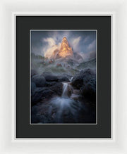 Waterfall in the Dolomites - Framed Print