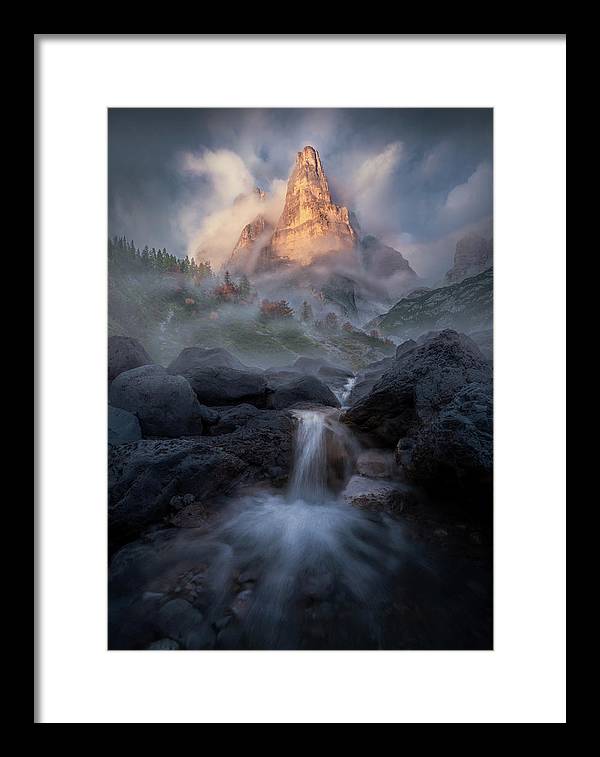 Waterfall in the Dolomites - Framed Print