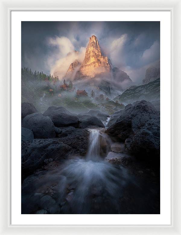 Waterfall in the Dolomites - Framed Print