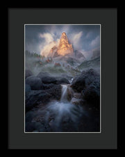 Waterfall in the Dolomites - Framed Print