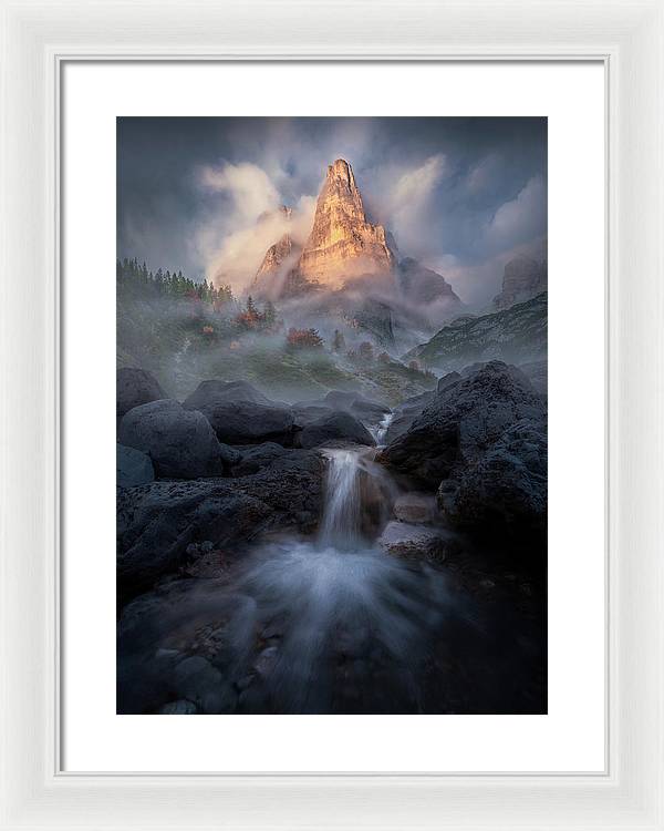 Waterfall in the Dolomites - Framed Print