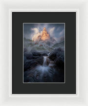 Waterfall in the Dolomites - Framed Print