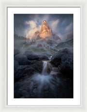 Waterfall in the Dolomites - Framed Print