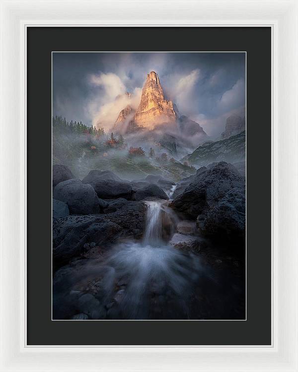 Waterfall in the Dolomites - Framed Print