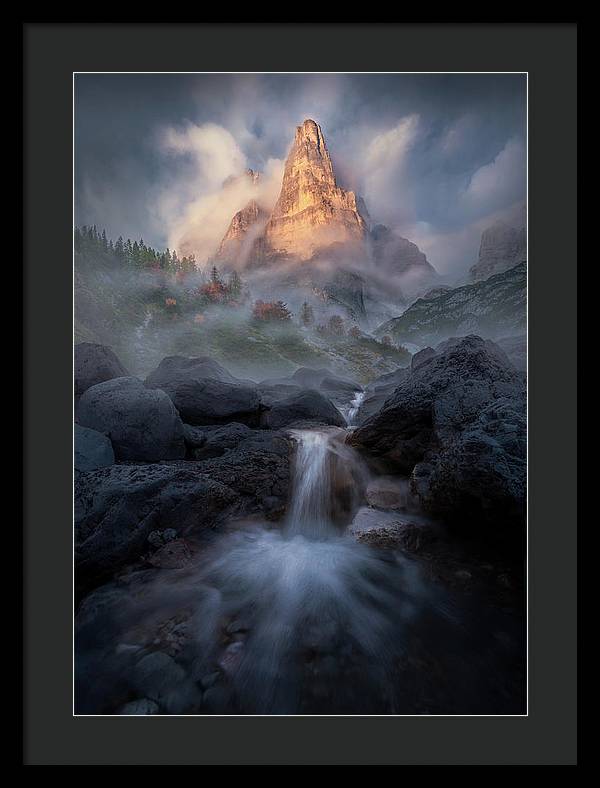 Waterfall in the Dolomites - Framed Print