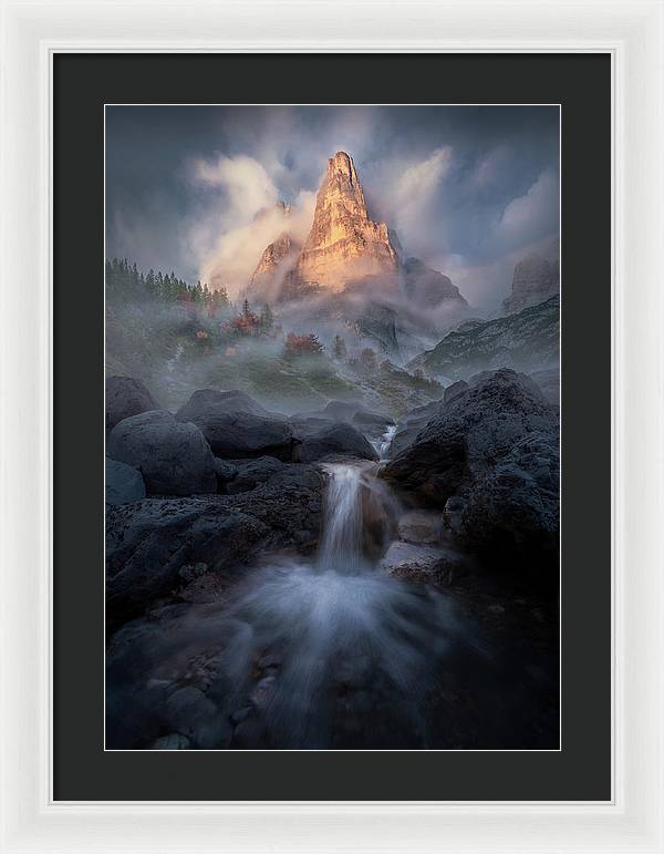 Waterfall in the Dolomites - Framed Print