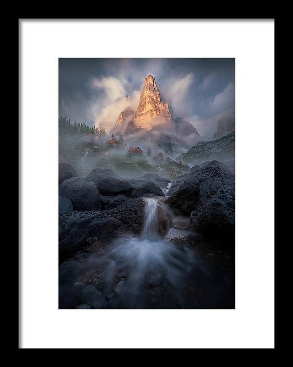 Waterfall in the Dolomites - Framed Print