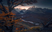 Lightbeam Mountain Sunset - Framed Print