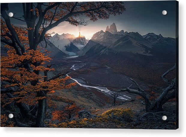 Fall Colored Mountain Landscape - Acrylic Print