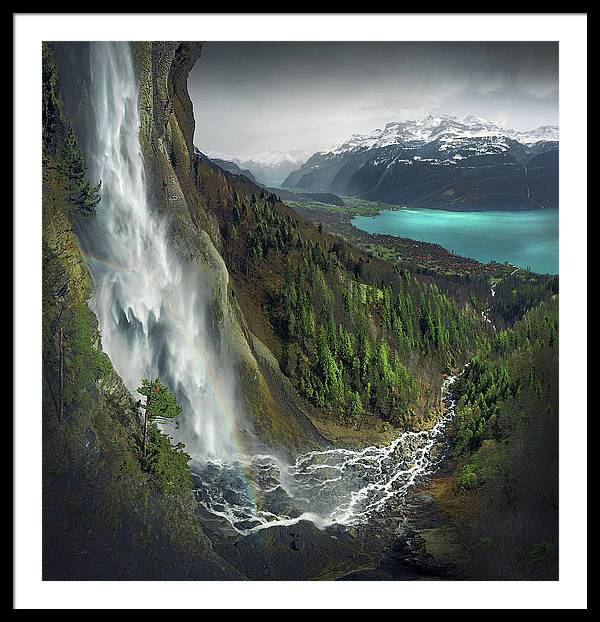 Swiss Blue Lake - Framed Print