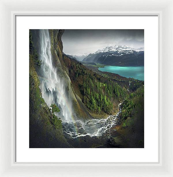 Swiss Blue Lake - Framed Print