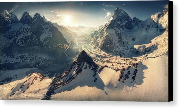 Winter Matterhorn Panorama - Canvas Print
