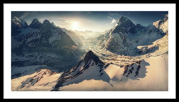 Mountain Panorama Zermatt - Framed Print