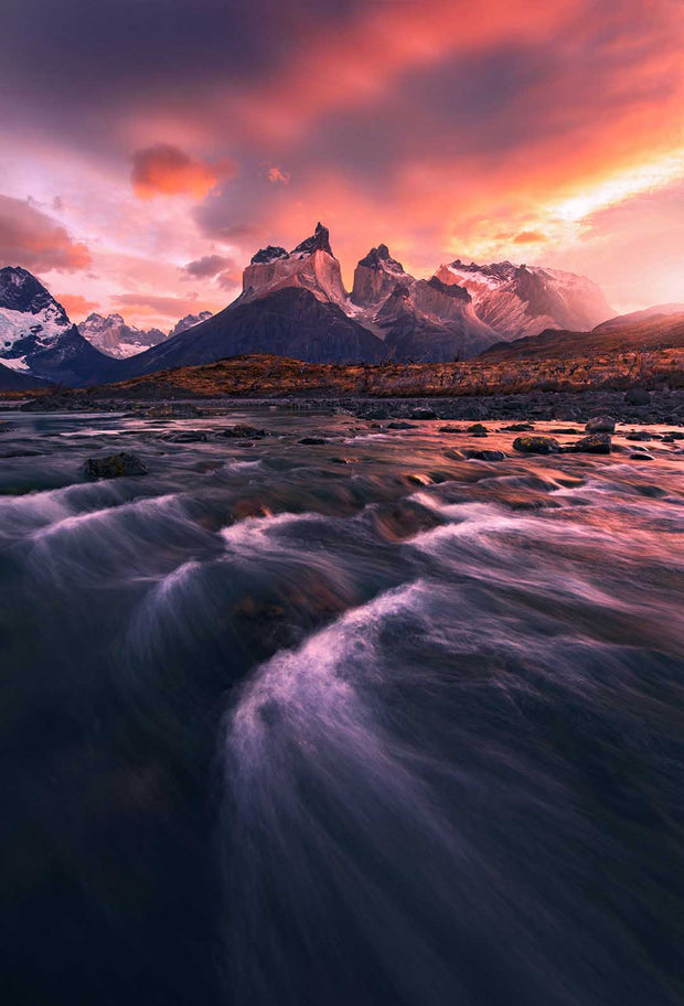 The Red Fire of Torres Del Paine - Art Print