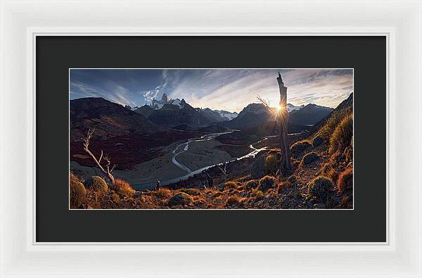 Fitz Roy Autumn Panorama View - Framed Print