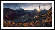 Fitz Roy Autumn Panorama View - Framed Print