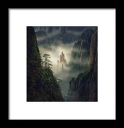 yellow mountains framed print max rive white mat and black frame - smallest size
