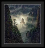 yellow mountains framed print max rive black mat and black frame - extra extra large size