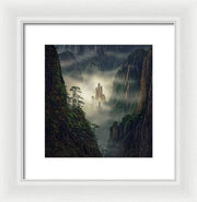 yellow mountains framed print max rive white mat and white frame - small size