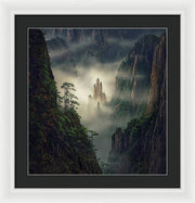 yellow mountains framed print max rive black mat and white frame - large