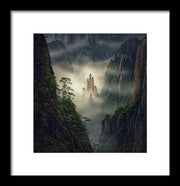 yellow mountains framed print max rive white mat and black frame - small size