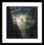 yellow mountains framed print max rive white mat and black frame - medium size