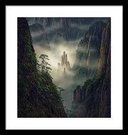yellow mountains framed print max rive white mat and black frame - medium plus size